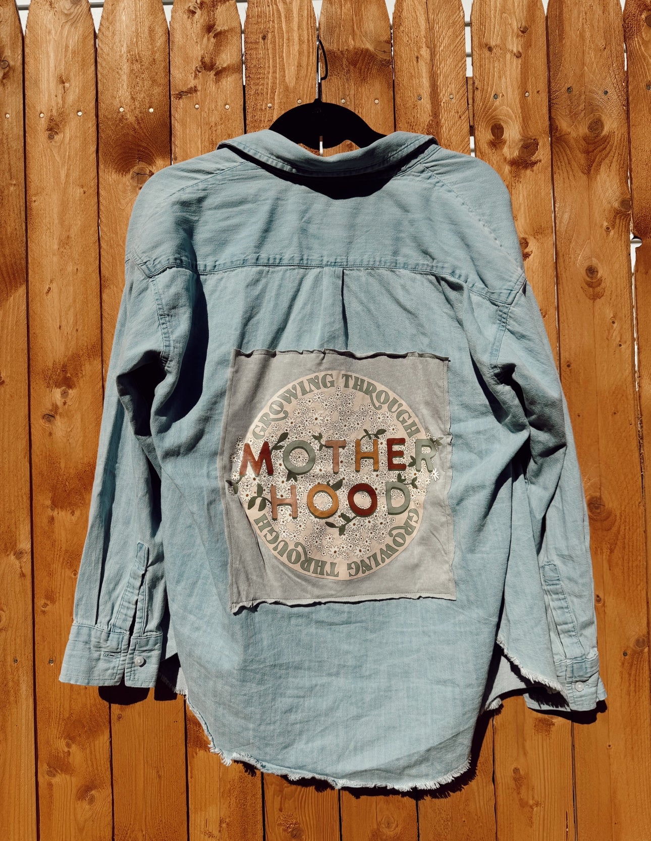 Growing Through Motherhood Remixed Denim Top